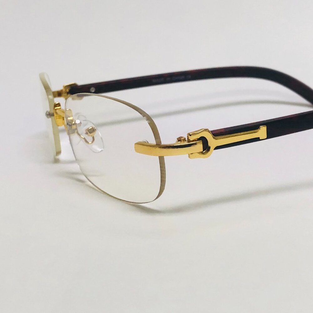 Men Hip Hop Sunglasses Square‎ Rimless Clear Lens  Trendy Migos Quevo Lentes New